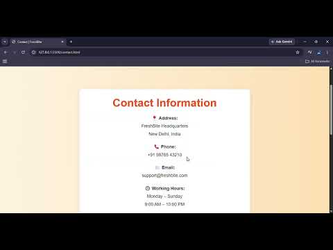 Task Demo - DAS003152 - FreshBite - Online Food Ordering