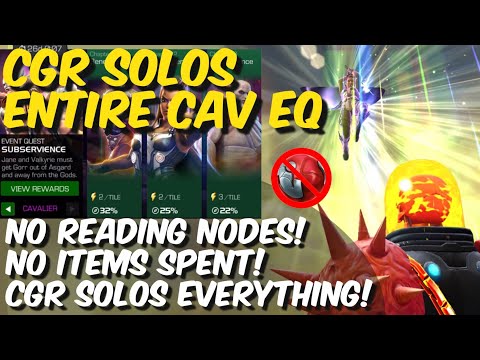 CGR Solos every Cav EQ fight WITHOUT reading Nodes (Completion) - Marvel Contest of Champions