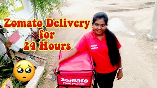 24 Hours as a Food Delivery Girl | Zomato Delivery | I earned ????