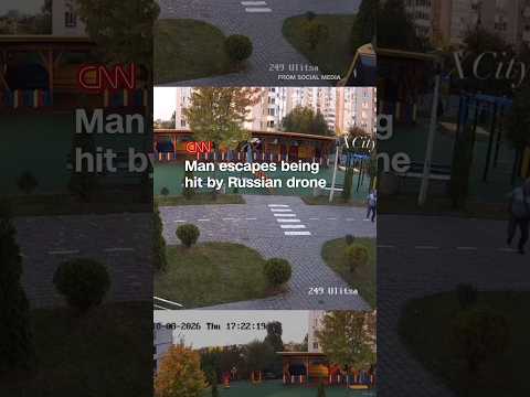 Man escapes being hit by Russian drone