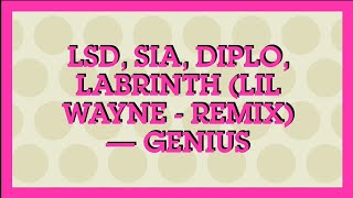 Sia , LSD, Diplo, Labirinth - Genius Lyrics (Lil Wayne Remix)