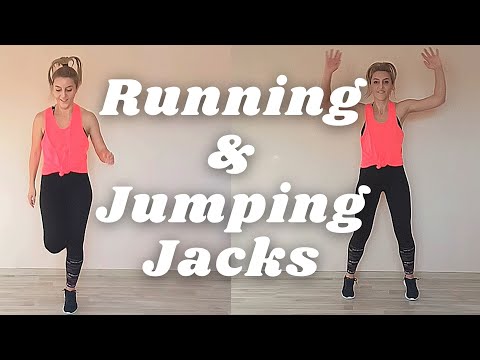 HIIT CARDIO WORKOUT // RUNNING & JUMPING JACKS // Indoor Cardio Workout