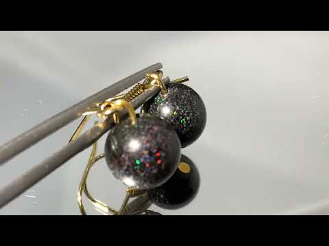 Australian Black Matrix Opal Earring 11.0 Carat (E1003)