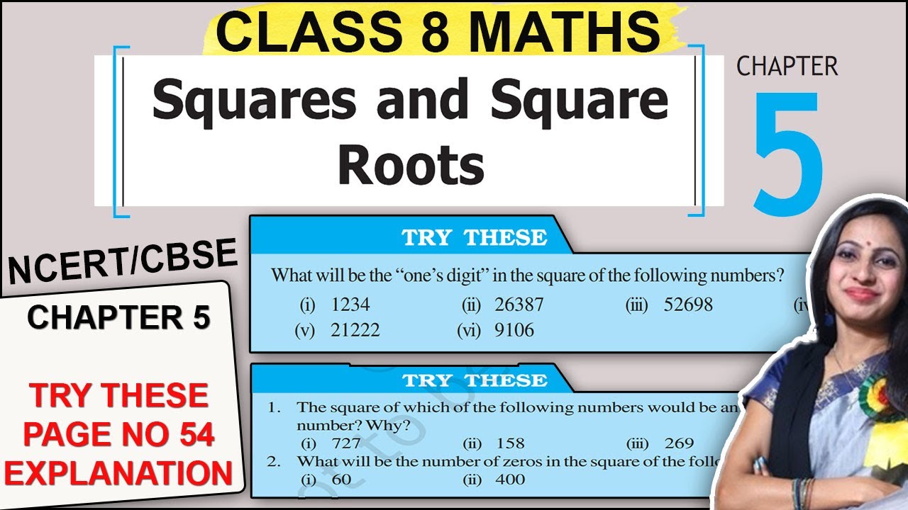 Class 8 Maths Chapter 5 Try These Questions Page no 54 | Squares and Square Roots | CBSE 8th