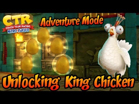 How to find the 5 Golden Eggs | Unlocking King Chicken in Adventure Mode | CTR Nitro-Fueled