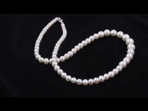 TELEIOS LUXE 925 SILVER WHITE PEARL MOUNT STRAND NECKLACE - TL0000001