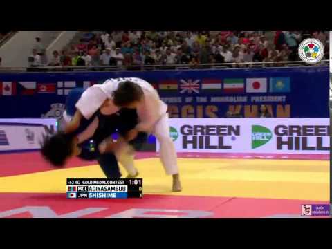 Judo 2015 Grand Prix Ulaanbaatar: Adiyasambuu (MGL) - Shishime (JPN) [-52kg] final