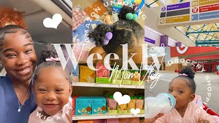 DAILY MOM VLOG: Baby GROCERY SHOPPING +haul | Amazon FINDS & 6-9mon CLOTHES CLEANOUT +wic appt 🤍