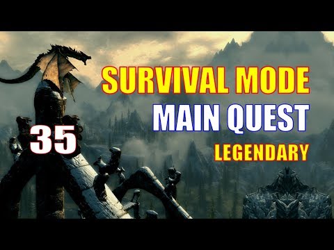 Skyrim Survival Mode Walkthrough MAIN QUEST #35 - Scrounging For Food, Dragon Fight & a Nutbar