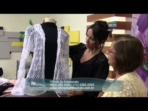 Mulher.com 25/03/2014 Cláudia Maria - Cardiga rendado crochê Parte 2/2