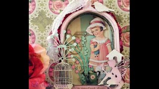 preview picture of video 'DIY Shabby Chic Birdcage Shadowbox DT Project share for SaCrafters'