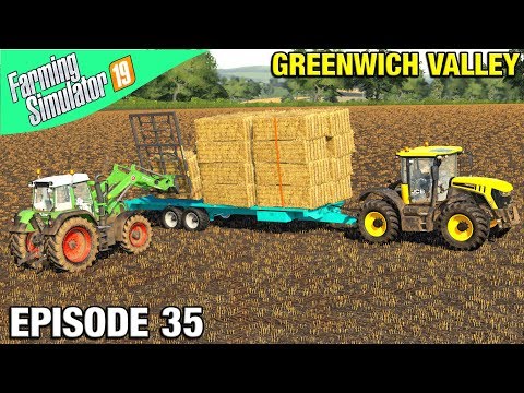 CARTING BALES Farming Simulator 19 Timelapse - Greenwich Valley FS19 Ep 35