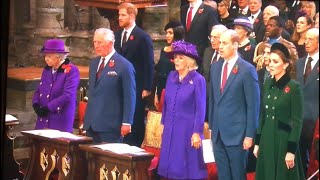 The Queen &amp; British Royal Family ALL MOMENTS - Armistice Centenary Service - Westminster Abbey 2018