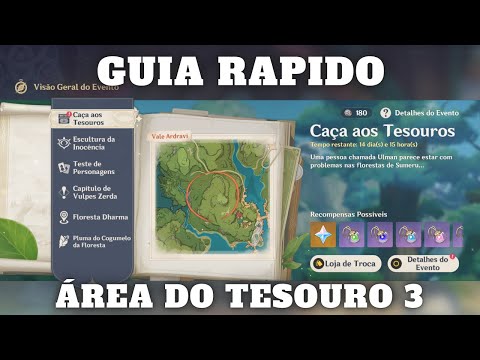 Guia Caça aos Tesouro : Area dos Tesouros 3 - Genshin Impact