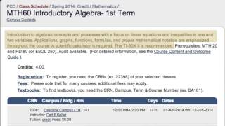 5  Reading the Class Schedule