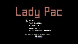 COMMODORE 64 =+ LADY PAC += NEW REMAKE GAME 2021 - LONG PLAY