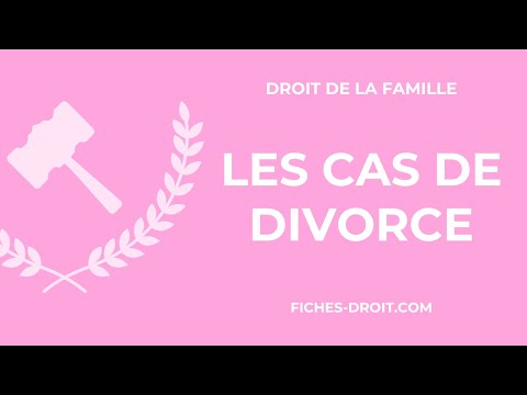 Les causes de divorce - Cours de droit de la famille