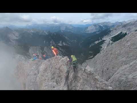 Luftige Kletterei am Innsbrucker Klettersteig