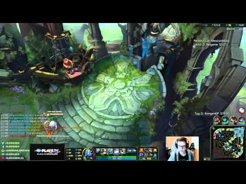 Bjergsen duo Doublelift vs Svenskeren and Hauntzer - Fizz vs Lux Mid - League of Legends