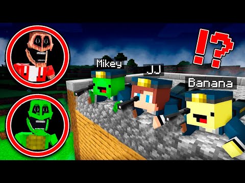 JJ and Mikey and Banana Kid Became FBI and Hunt Scary JJ and Mikey Mimics in Minecraft ! Maizen