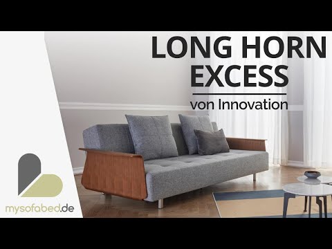 LONG HORN EXCESS Schlafsofa mit Holzarmlehnen von Innovation - mysofabed.de