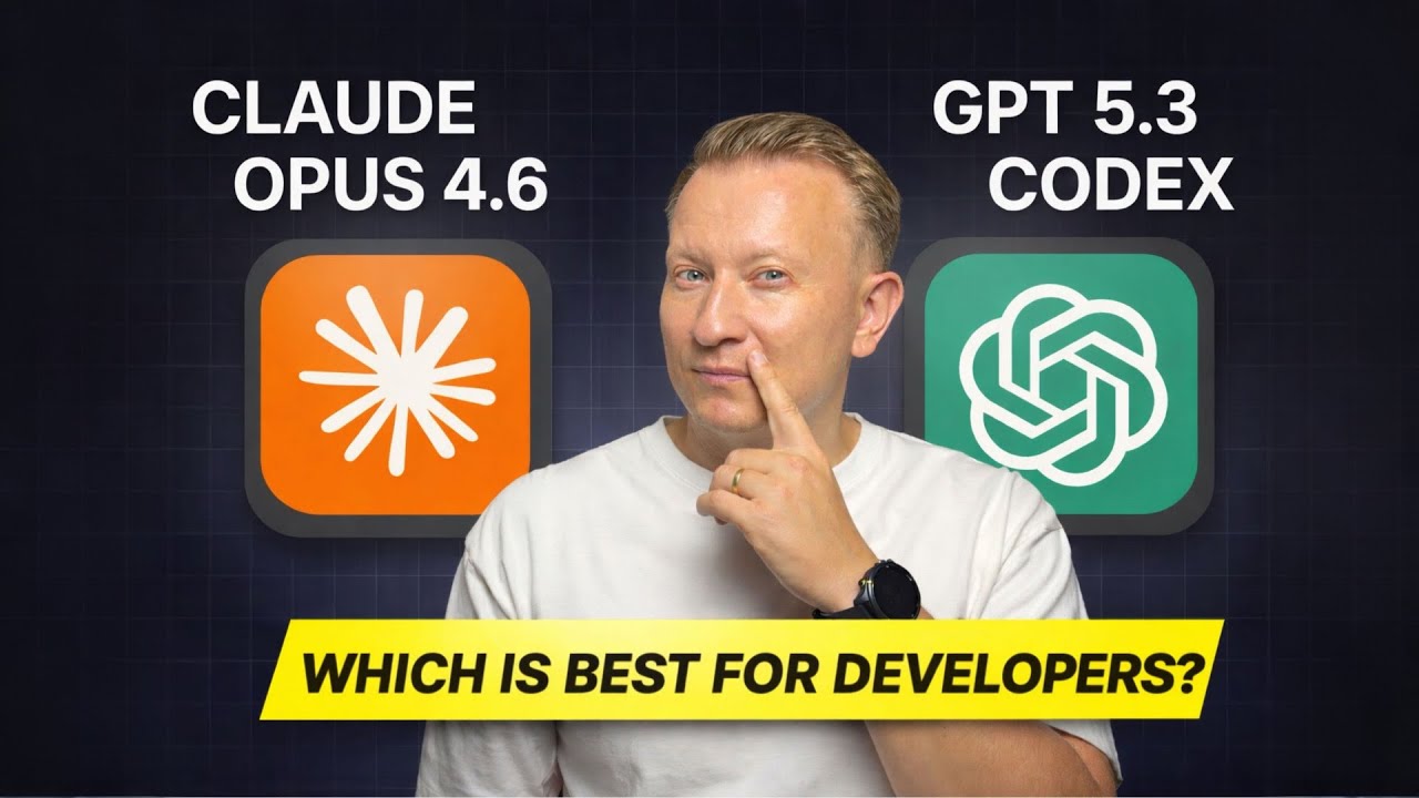 Video thumbnail for Video Tutorial: Codex GPT-5.3 (Plus) vs Claude Opus 4.6 (Pro): Which is Better for New Developers?