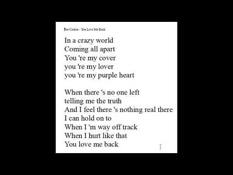 You Love Me Back - Joe Cocker