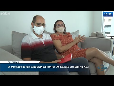 Ex-morador de rua conquista 920 em redação do ENEM no Piauí 05 04 2021