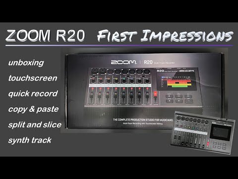 ZOOM R20 Multitrack: unbox, quick record, copy and paste, split tracks, built-in synth track