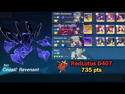 Redlotus | Couatl: Revenant (D407) 735 Pts - FR HoT PV | Week 122 Account - Honkai Impact 3rd