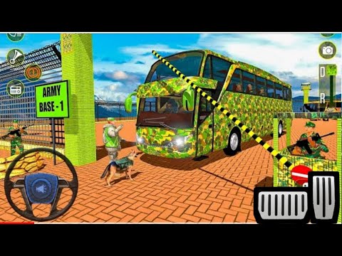 US Army Bus Driving Simulator 2022 - Soldier Military Coach Transporter Duty - Android Gameplay