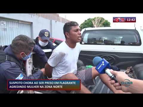 Suspeito chora ao ser preso agredindo a esposa na Zona Norte de Teresina 03 11 2020