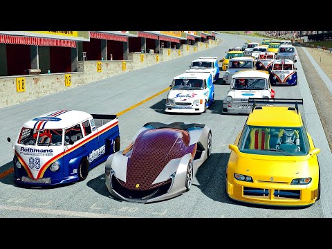 Ferrari Impronta vs Supervans Monsters at Top Gear Track