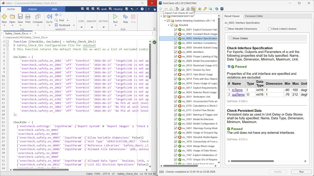 Configuring a shared check set in EverCheck