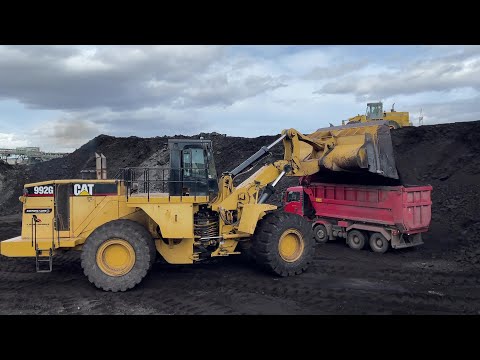 Caterpillar 992G Wheel Loader Loading Coal On Mercedes & MAN Trucks - Sotiriadis/Labrianidis Mining