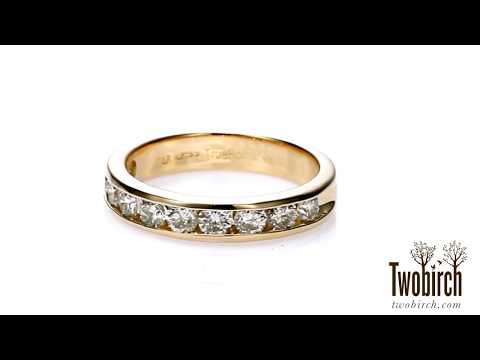 2 Carat Eight Stone Open Ended Channel Set Wedding Ring - TwoBirch - TB-WR-0242-WG-P