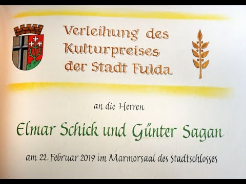 Verleihung des Kulturpreises der Stadt Fulda an  Elmar Schick und Günter Sagan am 22.02.2019