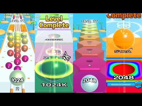 Ball Run 2048 vs Ball Run Infinity vs 2048 Runner Balls Satisfying all levels gameplay walkthrough👌