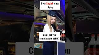Conversations on the plane l Poor English when ordering drinks and food