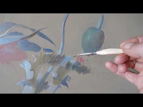 Голландская живопись Цветочный натюрморт Часть 3 Рисунок Кисти Палитра Подмалевок акрилом