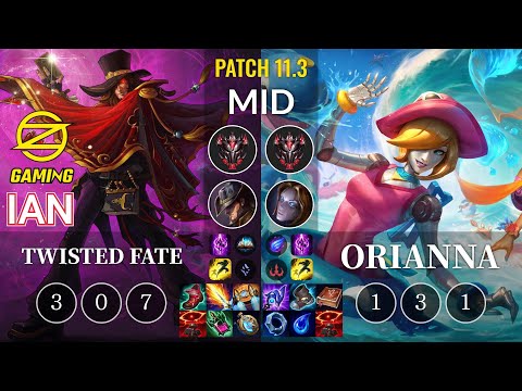 OZ Ian Twisted Fate vs Orianna Mid - KR Patch 11.3