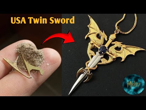 How To Make a Twin Dragon Pendant || DIY Dragon Sword Pendant