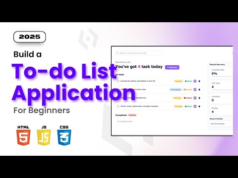Build a Interactive To-Do List App | HTML CSS JavaScript Mini Project 2025