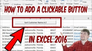 How To Add A CLICKABLE Button In Excel 2016