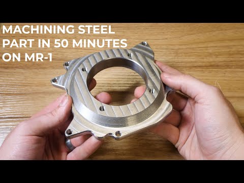 Machining a Steel Motor Adapter on the MR-1 CNC Gantry Mill - Full Machining Footage