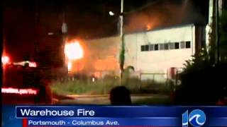 preview picture of video 'Fire erupts at Portsmouth warehouse'