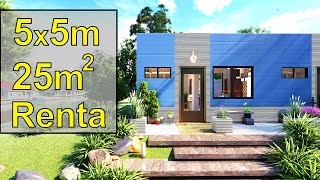 Plano de Casa de 5x5 metros 👌💰 Cuartos para Rentar