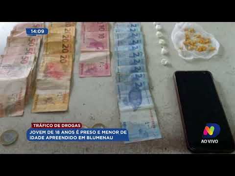 Tráfico de drogas: jovem de 18 anos é preso e menor de idade apreendido em Blumenau