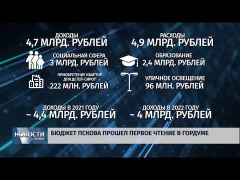 Новости Псков 29.11.2019 / Бюджет Пскова прошел первое чтение в гордуме