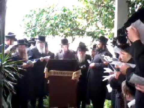 Sadigura Rebbe Saying Birkas Hailonos - Nissan 5783